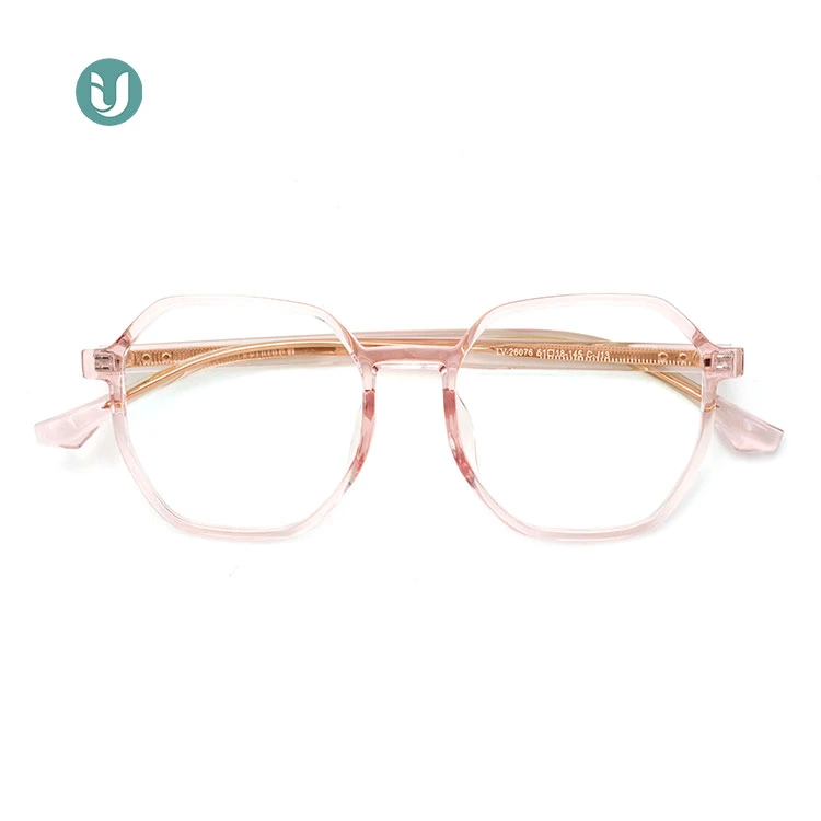 Womens Mens Transparent Pink Plastic Spectacle Optical Glasses Frames