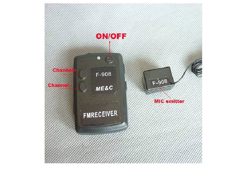 Wireless Transmitter Receiver Covert FM Audio Listening Device