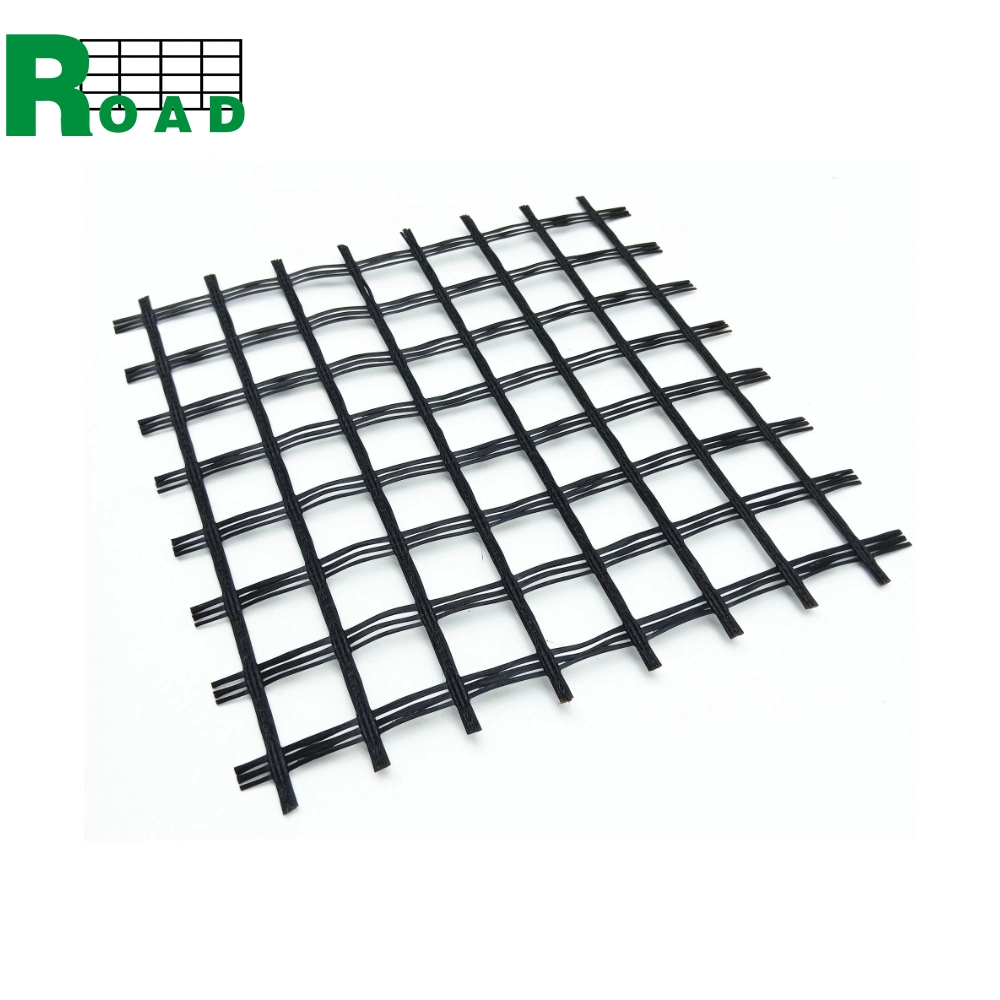 Biaxial poliéster Geogrid personalizado PVC de alta resistência gradeamento de fibra de vidro com bidirecional Urdidura tricotada Geogrid preço