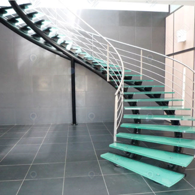 Brass Handrails for Curved Staircases Curved Staircase in Marble/Glass Trend Great Quality