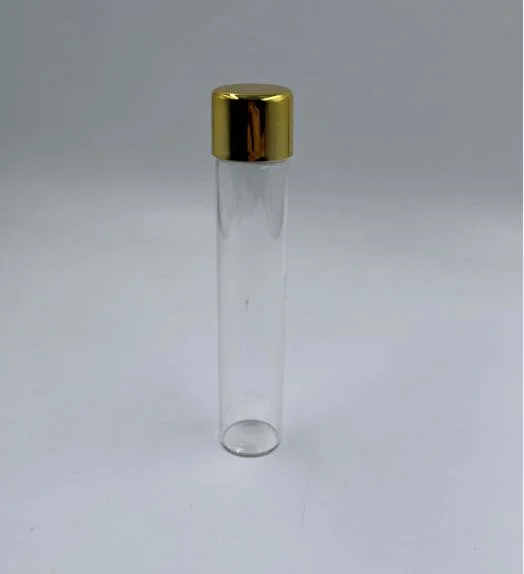 Custom 116mm 125mm King Size Pre Packaging Rolled Tube with Logo CRC Glass Tube Child Proof Glass Vials with Cr Lids