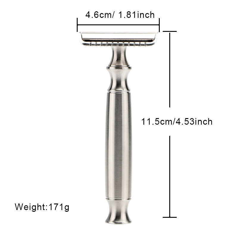 Stainless Steel Double Edge Classic Silver Color Three Pieces Design Metal Razor Zero Waste Wet Shaver Safety Razor