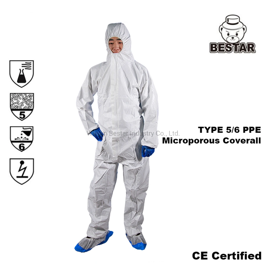 Antistatic Cat III Type 5/6 Microporous Film Protective Clothing