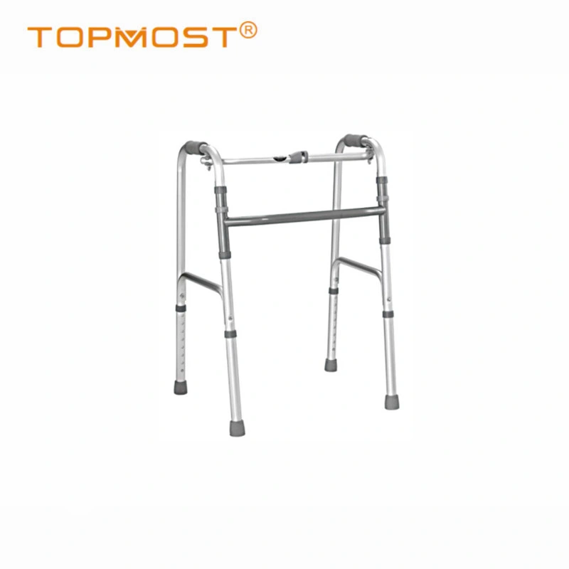 Manual Adjustable Height Light Folding Walker Mobility Walker Rollator with Seat