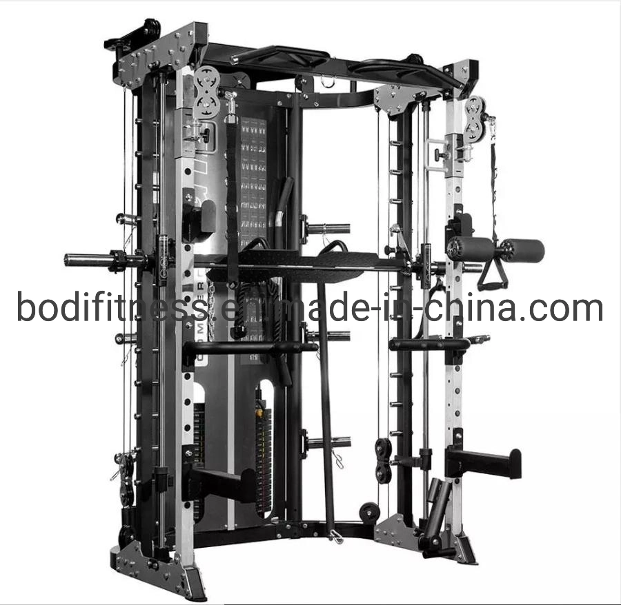 Multifunctional Power Cage Squat Rack with Weight Lifting Training Gym Smith Machine