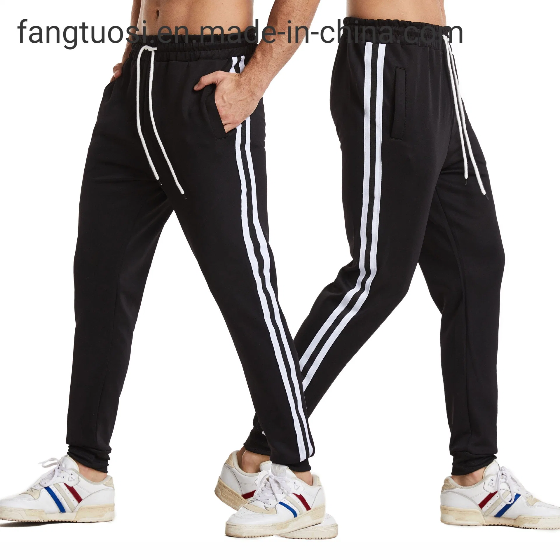 Wholesale/Supplier Solid Color Basketball Loose Drawstring Polyester Track Pants Men Gym Running Sweat Fitness Jogger Pants