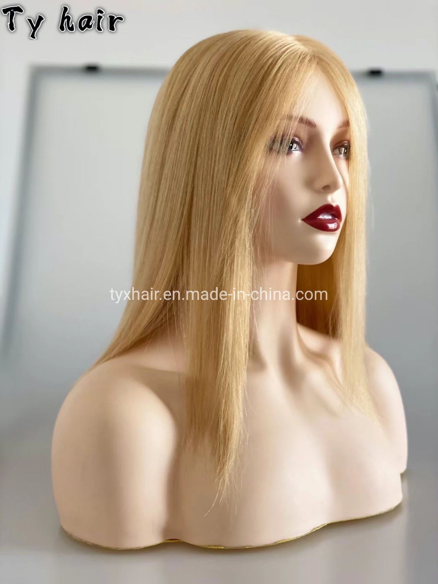 Hand Tied Mono Top Lace Front Women Wig Natural Looking Premium Human Remy Hair Full Hand Tied Lace Wig