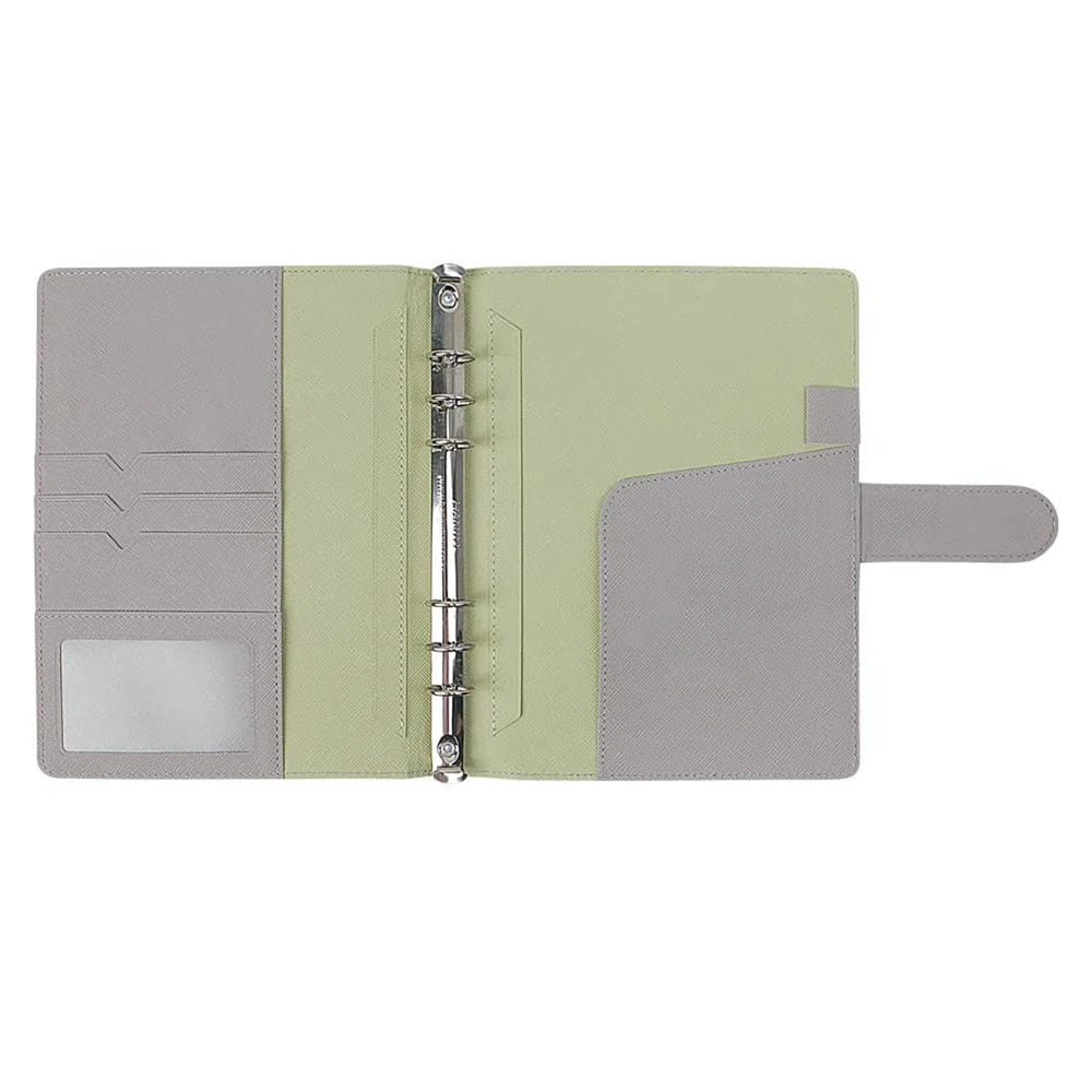 A5 6 Ring lose Blatt Binder gefüttert Journal PU Leder Notebook mit Kartenhaltern und Taschen