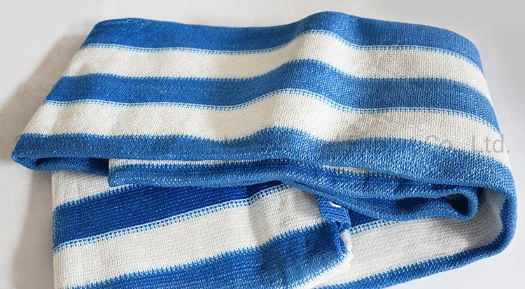 Blue and White Stripe Mesh High-Density Polyethylene