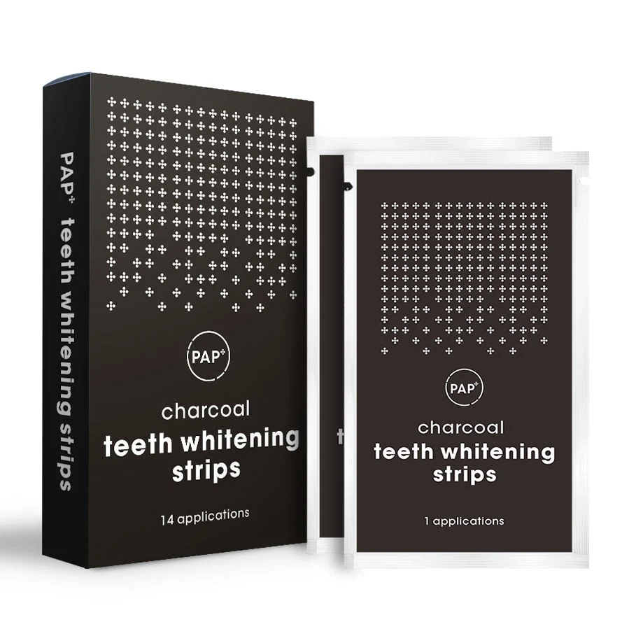 2023 New Trending Hot Sales Pap+Charcoal Dental Teeth Whitening Strips of 14-Pairs