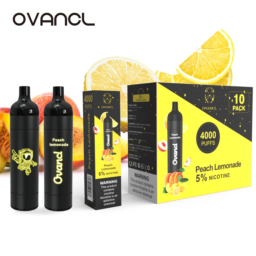 Original Ovancl 4000 Puffs E Cigarette Flash LED Light Free Nicotine Rechargeable Fume Vape Disposable/Chargeable Vape Pen Atomizer