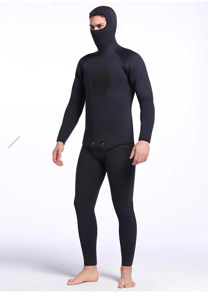 Combinaison de plongée avec le capot de 5mm pleine Surf Wetsuit Hoodie plongée avec tuba maillot de bain