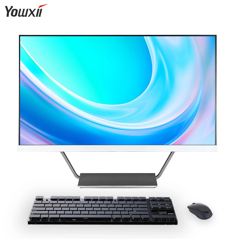 Yowxii 23,8 pulgadas todo en un ordenador PC de escritorio Oficina Utilice Aio Wireless Charging Computer Business PC DVD Cámara Tipo C PC todo en uno COM Touch