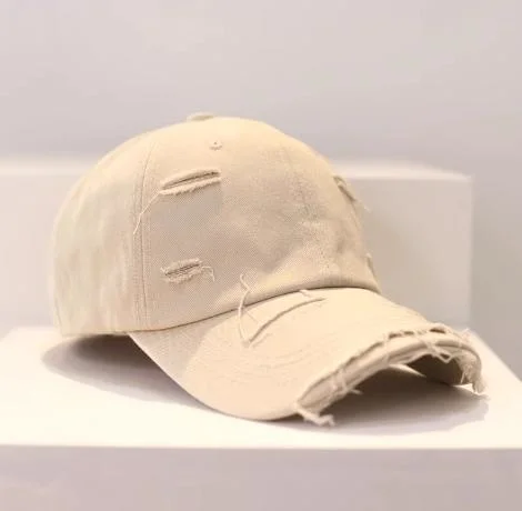 Gorra de algodón de 6 paneles de alta calidad con logotipo de bordado personalizado Papá Hats Distressed Gorras de béisbol