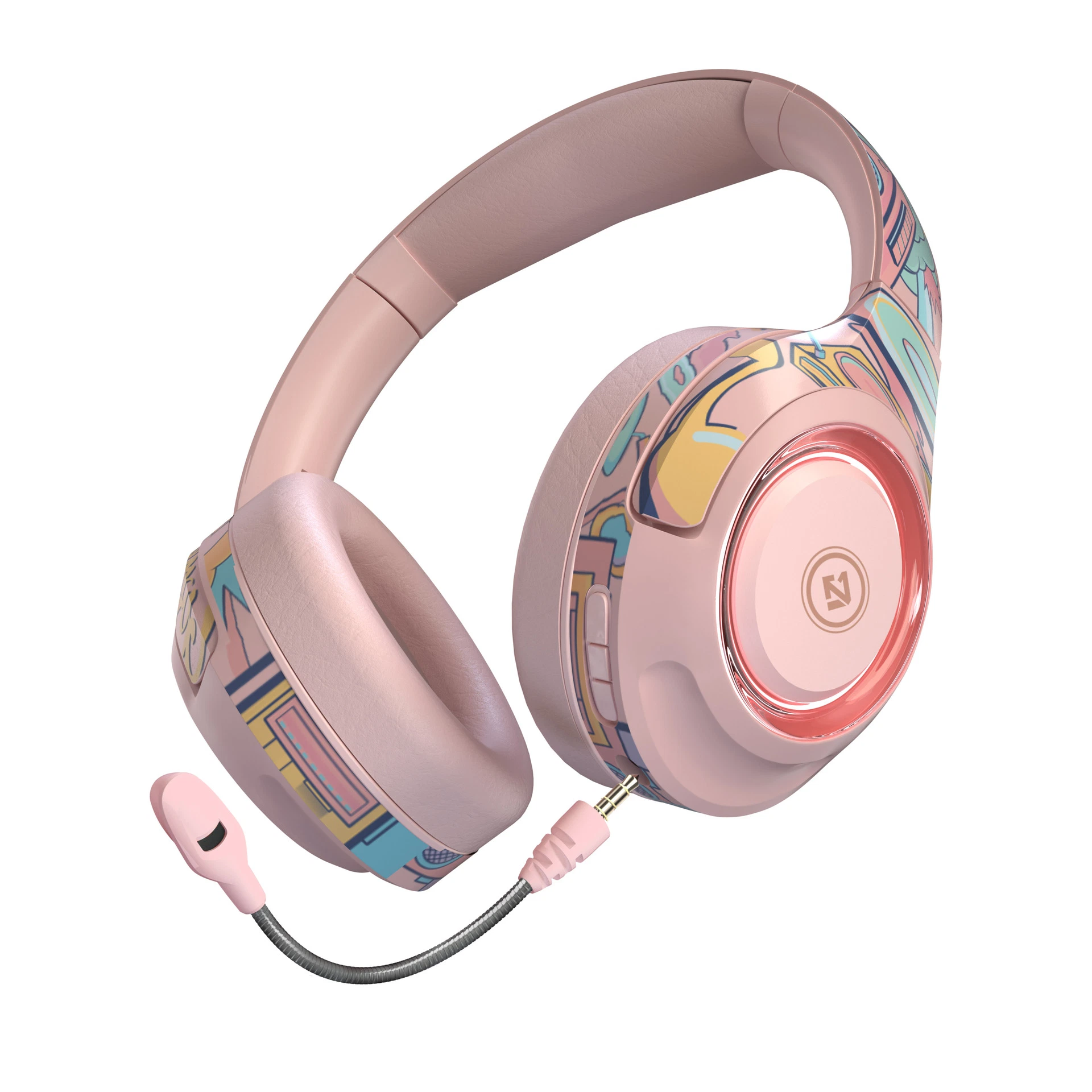 Fashion Foldable RGB Headsets Hand Painting Wireless Gaming Headsets with Detachable Microphone EL-A2