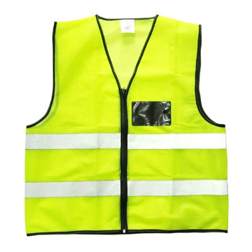 CE Approved Safety Vest Reflective Safety Vest Wholesale Cheap High Quality Fluorescent Color Stitching Reflective Safety Vest with Pockets V023