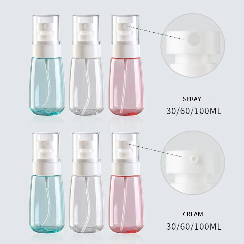 30ml 60ml 100ml Small Empty Refillable Perfume Round Plastic Cosmetic Packaging Bottle