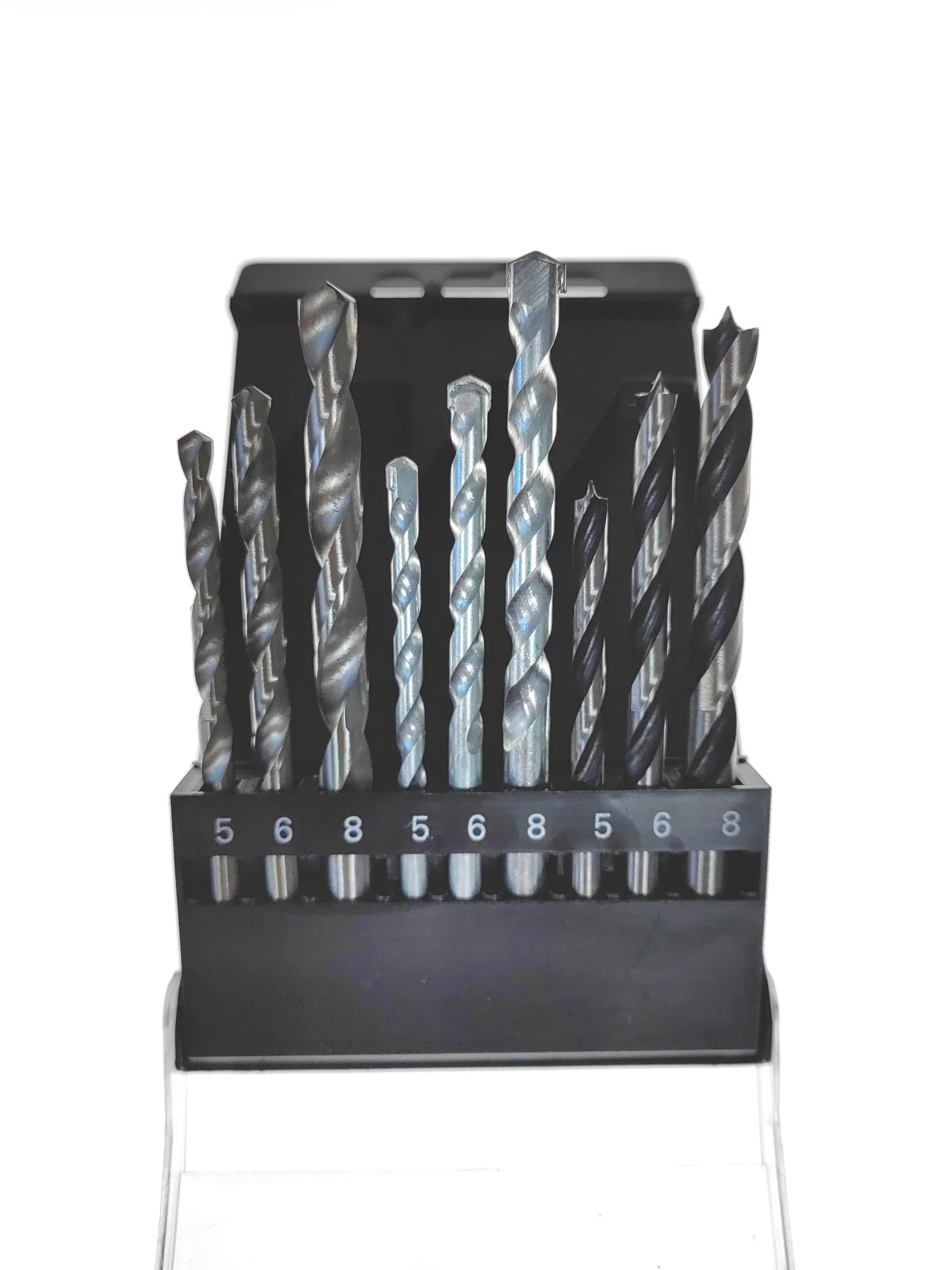 Y09100 9PCS Twist Drill Bits Carbide SDS Plus Hammer Drill Bits for Concrete Masonry Drilling