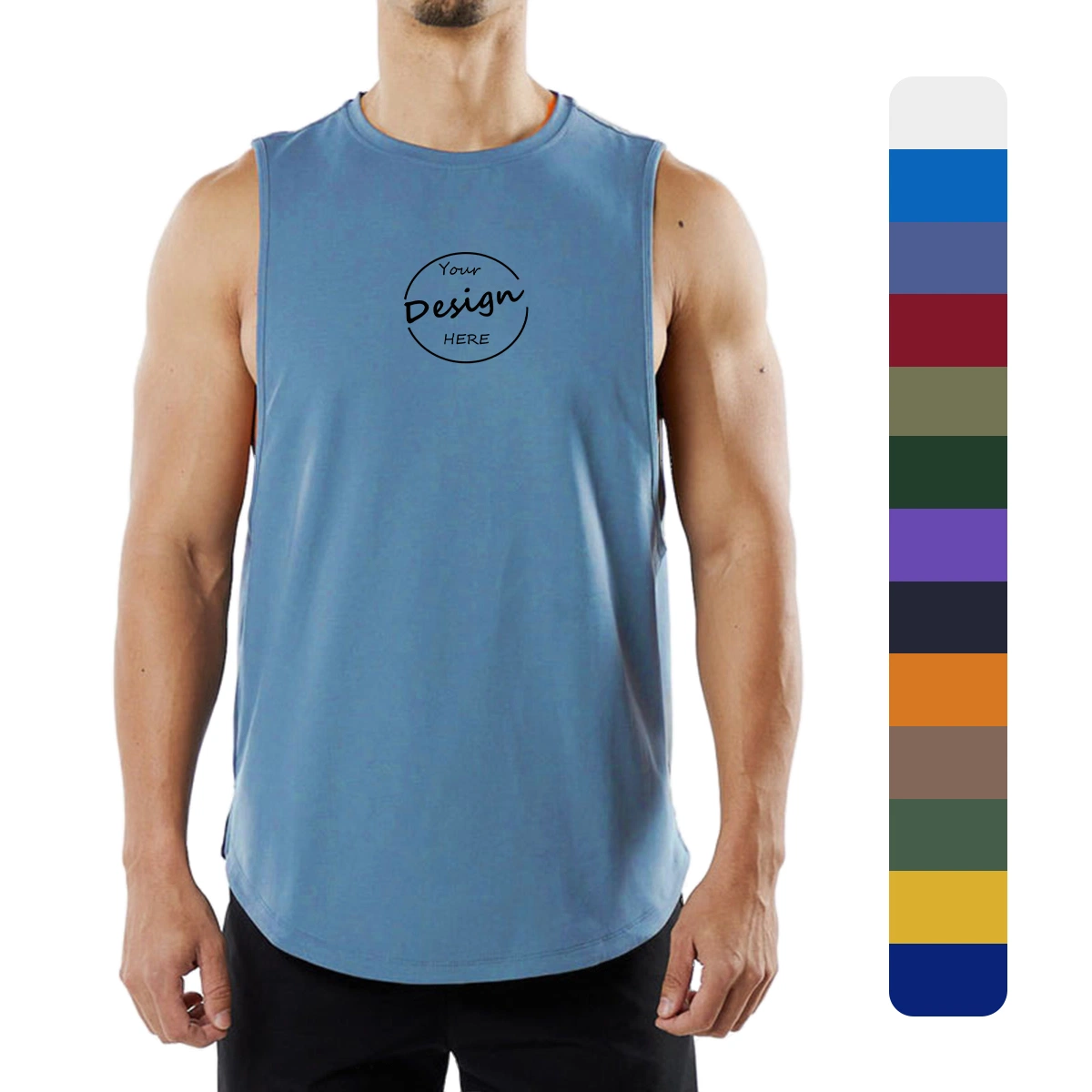 Wholesale Custom Logo Cotton Blank Workout Muscle Stringer Tank Top Men Gym Wear for Men Fitness for Men
