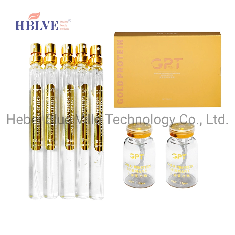 Factory Price Anti-Wrinkle No Needle Facial Thread Lift Gold Protein Peptide Line Carving Essence Serum