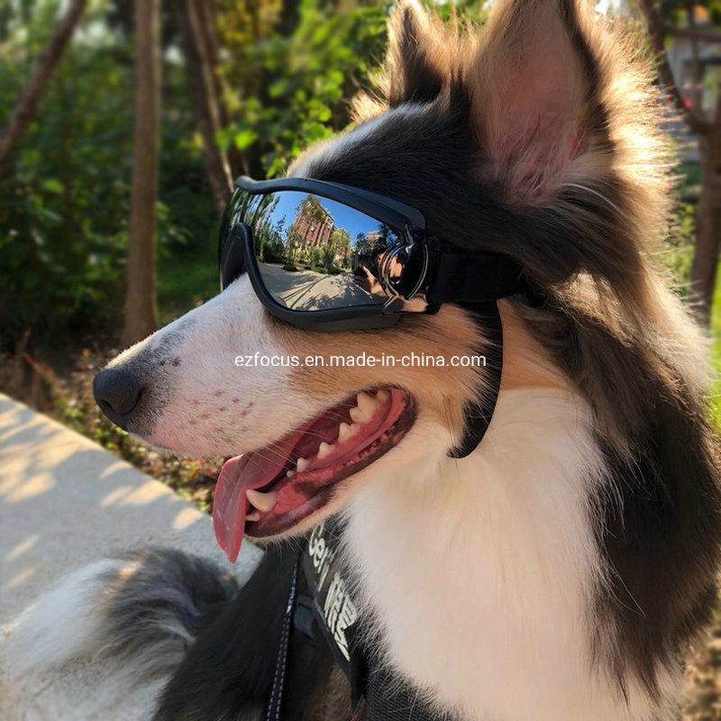 Dog Sunglasses Dog Goggles UV Protection Windproof Dustproof Fog Proof Pet Eye Protection with Adjustable Strap Wbb12559