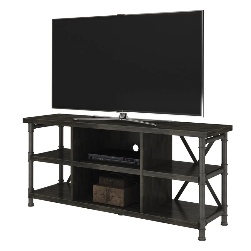 La salle de séjour Meubles Lamantia finition noire meuble TV pour téléviseurs jusqu'à 60 pouces