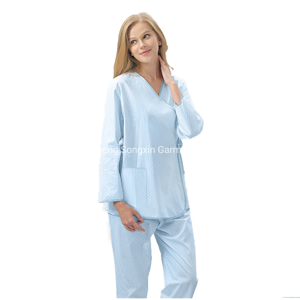 Cotton Patient Gowns Washable Stripes Hospital Patient Uniform Comfortable Good Quality