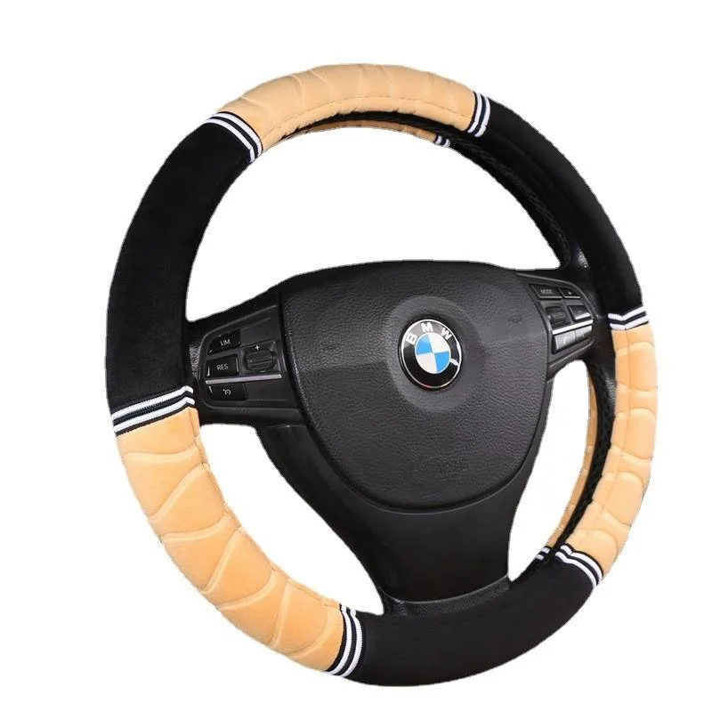 2022 New Design Four Seasons Universal Auto Accessories Suede Car Steering Wheel Cover Non-Slip Handle Cover