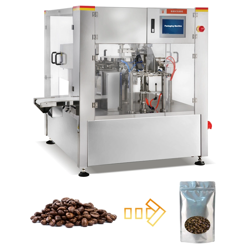 Máquina de embalaje de bolsas prefabricadas de granos de café