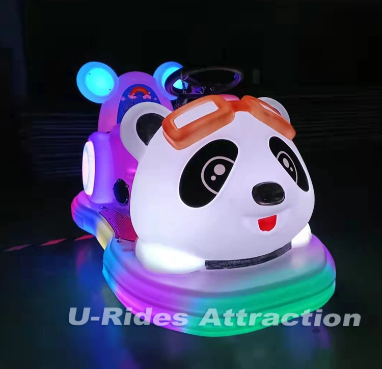 Destellos de luz LED a los niños ride electric panda alquiler de coches de juguete de suspensión de los animales para diversión de juegos