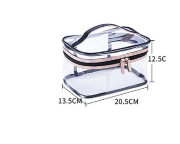 Clear PVC Compliant Luggage Handle Straps Carry Cosmetic Bag on Airport Airline