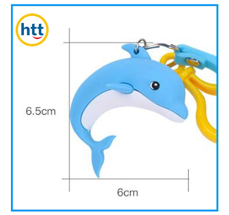 Custom Plastic Injection Animal 3D Dolphin Key Chain Plastic Toys Manufacturer