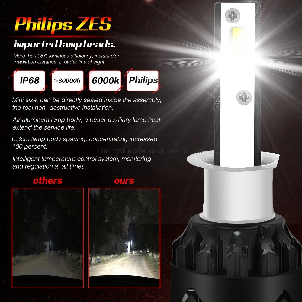 Super Bright M8/Mini 8 Serial H1 LED Headlights with 6000K and 12000lm