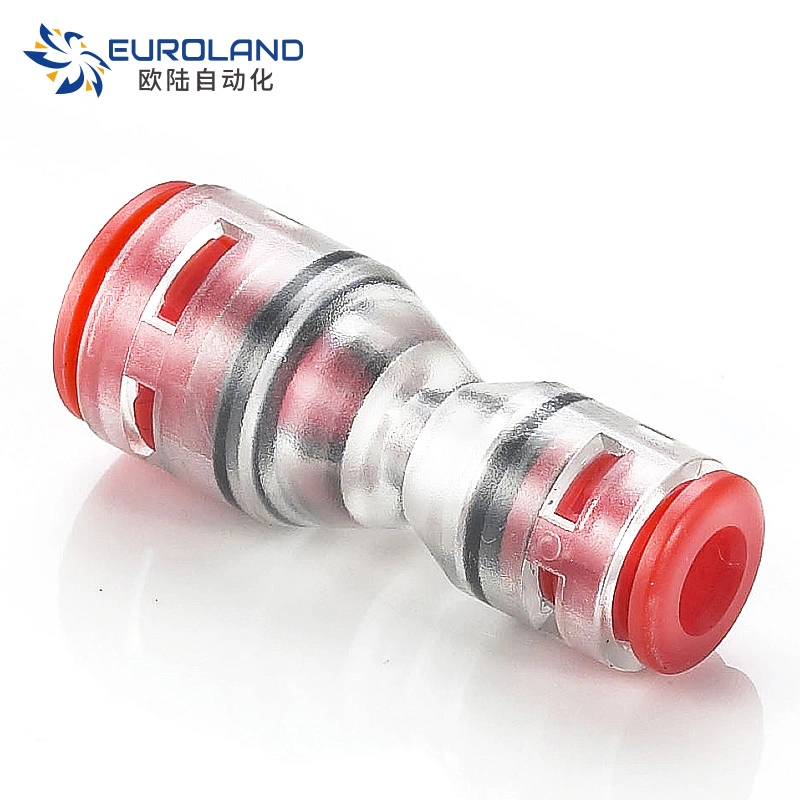 Factory Price Clear Transparent Plastic Air Blowing Fiber Cable Microduct Connector Optical Cable Fitting Tube Coupling