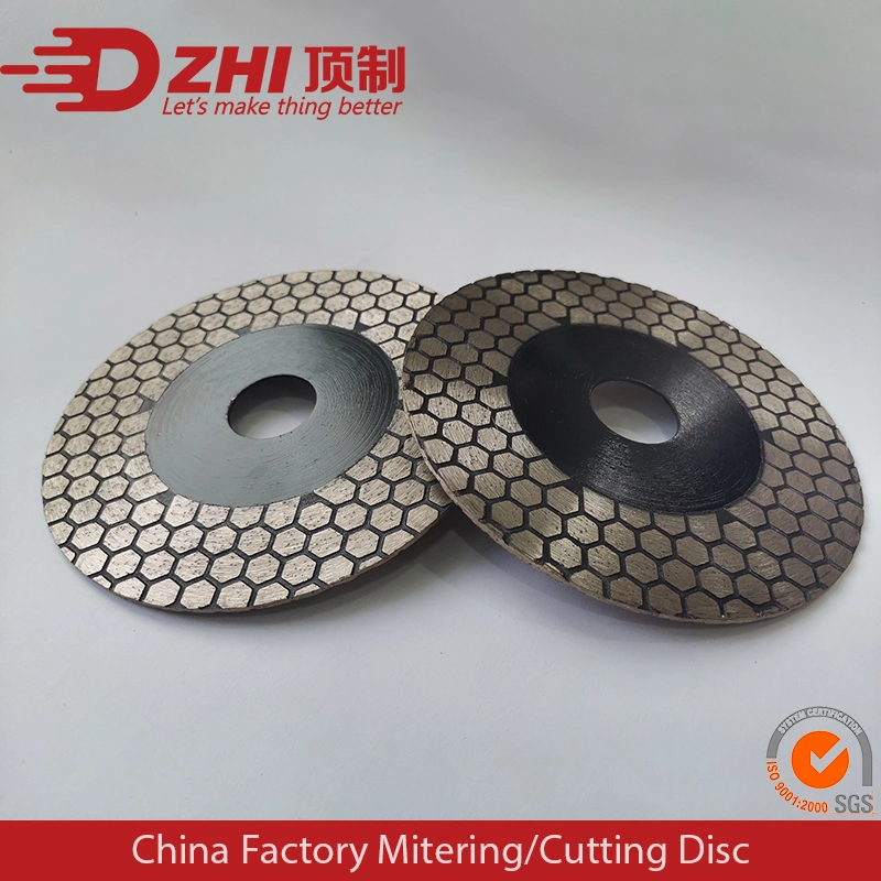 Hexagonal de la fábrica China Turbo 115mm 125 mm 2 en 1 Dual-Purpose Cutting-Angle moliendo Mitering Disco de corte de cerámica/Porcelana /Dekton azulejos de la hoja de sierra de diamante