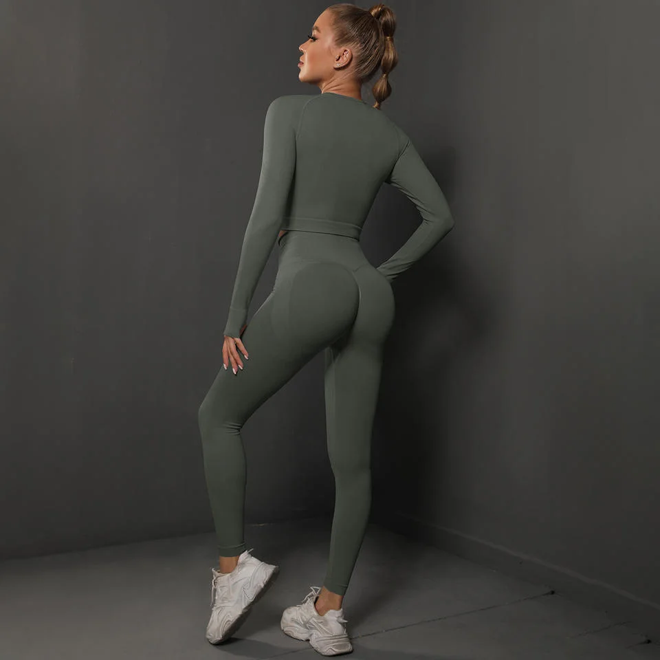 Fitness Sportswear transparente 2 pièces pour les femmes Yoga ensembles Lady