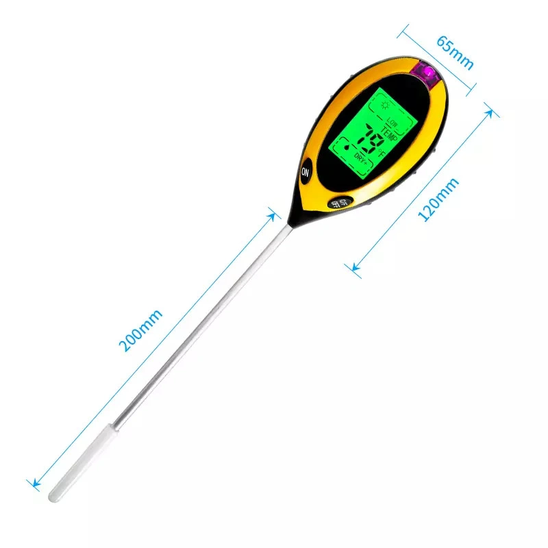 4 in 1 Digital Soil Moisture Temperature Light pH Meter