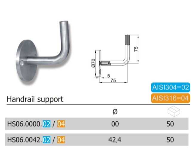 Different Size Stainless Steel Stair Handrail Fitting (HS17.02/04)