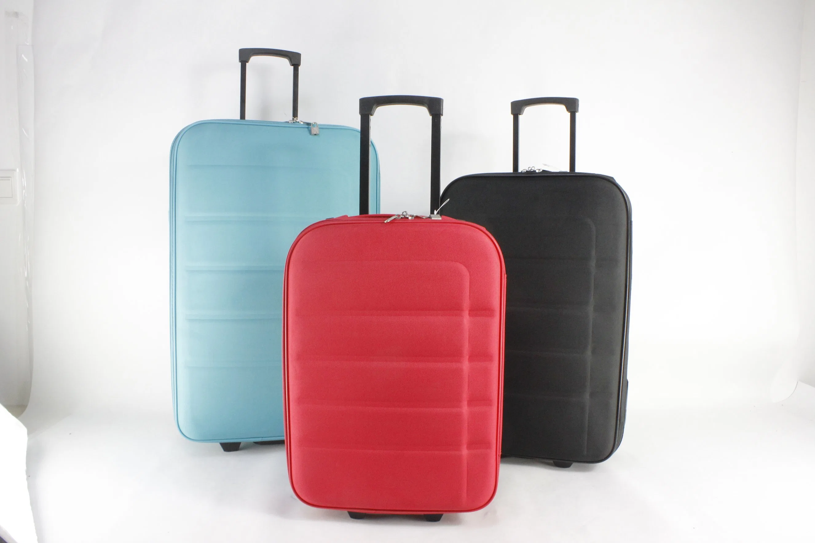 Promotional 3piece 20/24/28 Soft EVA Fabric Trolley Luggage Set