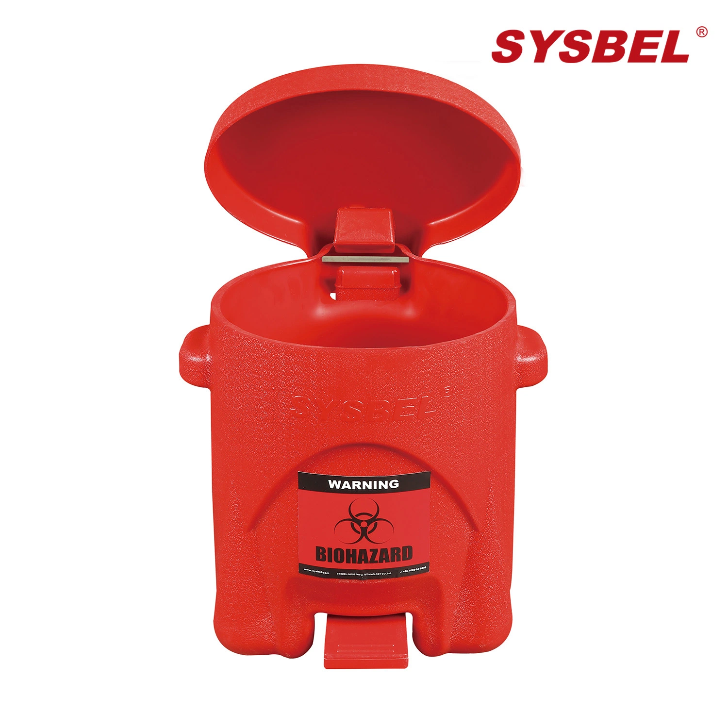 6 gal/22.7L Sysbel Biohazard resíduos podem, Vermelho (WA8109200)