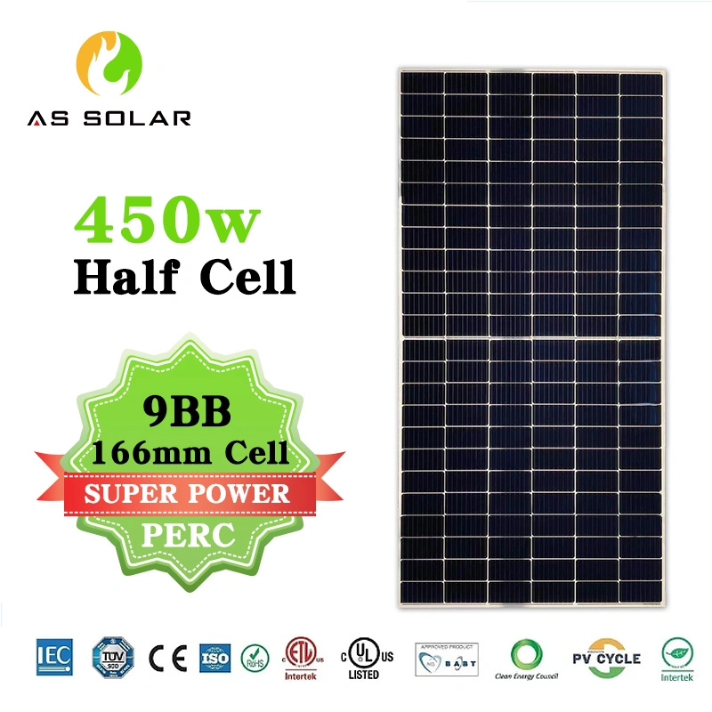 كلوحة شمسية 435 430 450 وات نصفها جديد الطاقة الشمسية النظام الكهربائي السطح الأرضي ورقة الطاقة الشمسية سعر المنتج رخيص