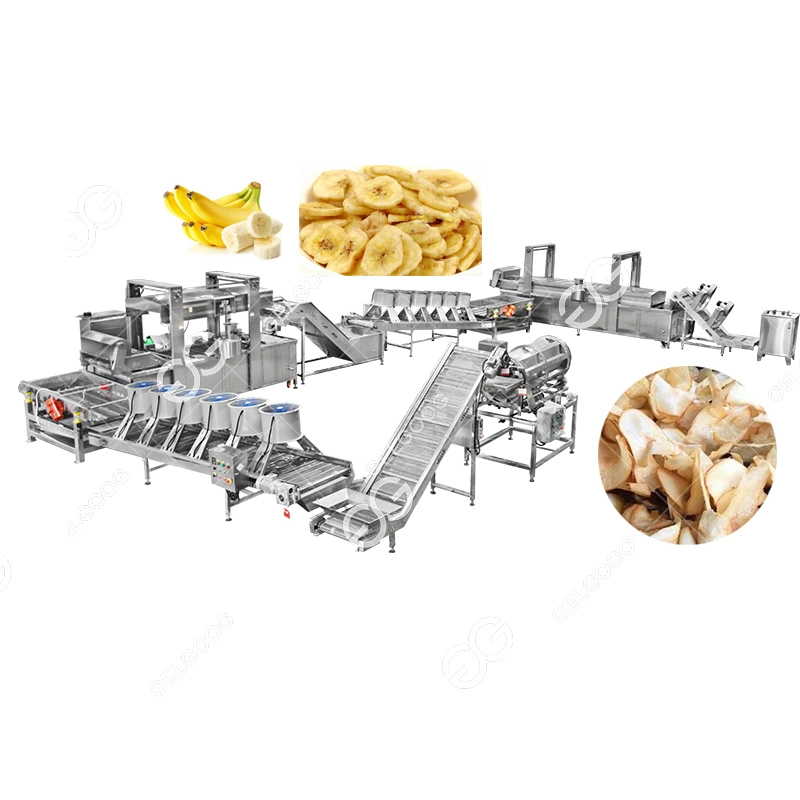 Gelgoog 500kg/h de la planta de Banana industriales máquina de hacer chips de plátano Equipo automático para los chips de plátano