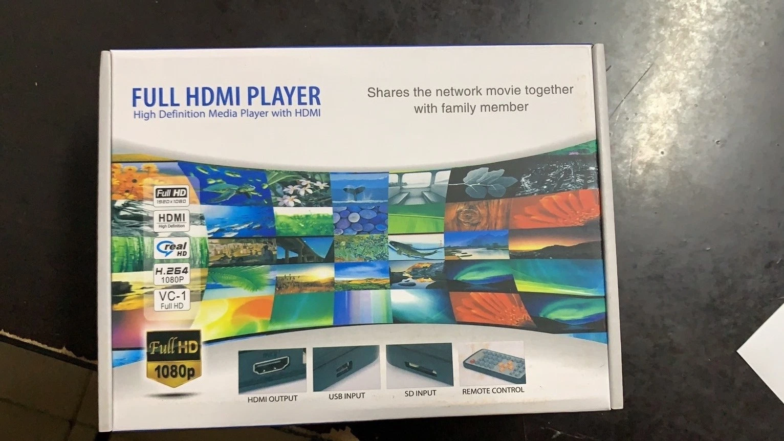 HDMI Media Player, VGA Full-HD Ultra HDMI Digital Media Player for -MKV/RM- HDD USB Drives and SD Cards