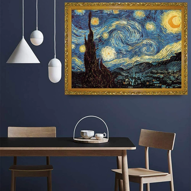 Starry Sky Famous Painting Beautiful Art Block OEM Design 1000 Pieces Jigsaw Sublimation Puzzle Toys Promotion Gift