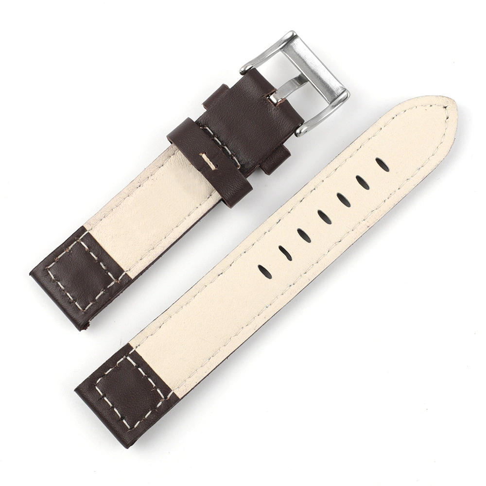 Factory Price Custom Design 20mm Leather Watch Bands Black Leather Watch Strap for Iwc