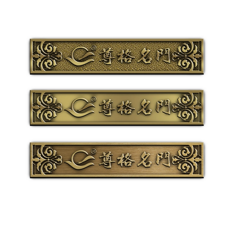 Copper Etched Embossed Engraved Furniture Kitchen Door Fashion Clothing Handbag Shoes Product Metal Label Appliance Plate Company Logo Name Pin Tag