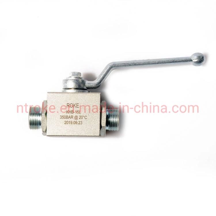 Galvanized Carbon Steel 24 Degree DIN2353 Male Thread High Pressure Ball Valve