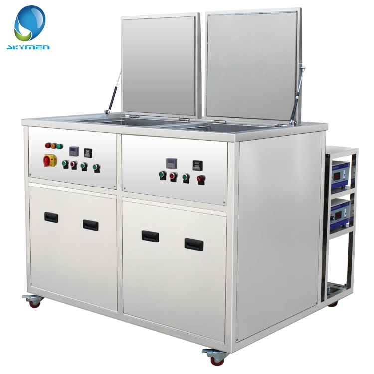 Custom Ultrasonic Cleaning Machine Two Tanks for Heavy Duty Oil Removal