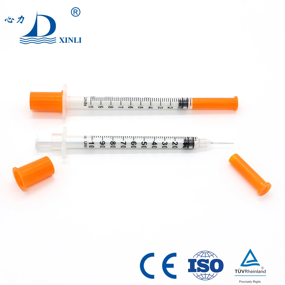 Medical Equipment Plastic Disposable Medical Sterilized 0.5ml 1ml Insulin Syringes with Hypodermic Needles