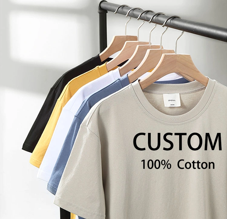 High quality/High cost performance  Custom Tshirt Embroidery Logo Men Apparel Casual Short Sleeve Heavy Cottont-Shirt Man Quick Dry T Shirt